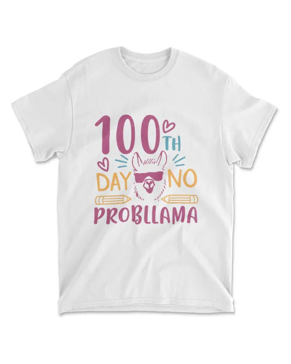 100th Day No Probllama 100 Days School T-Shirt