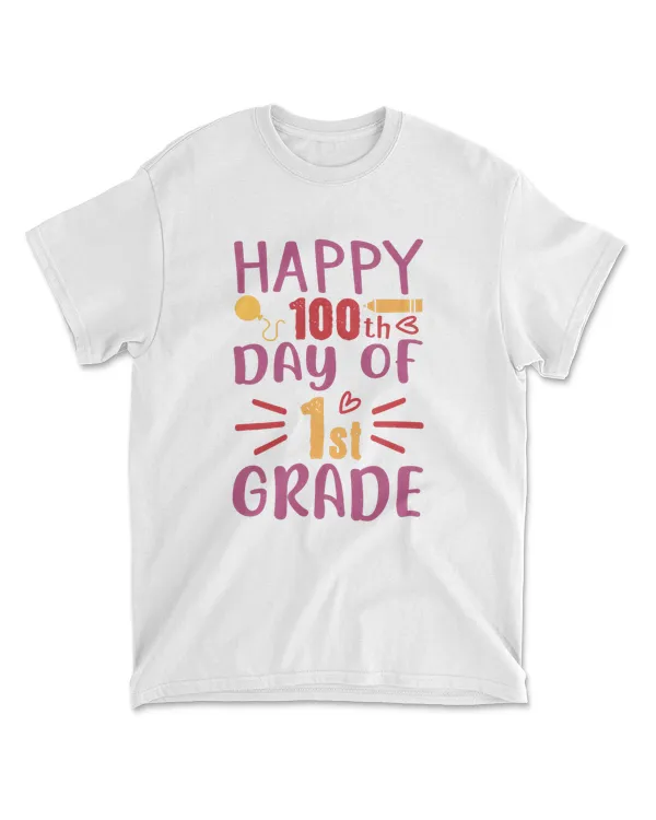 Happy 100th Day Of 1st Grade 100 Days School T-Shirt