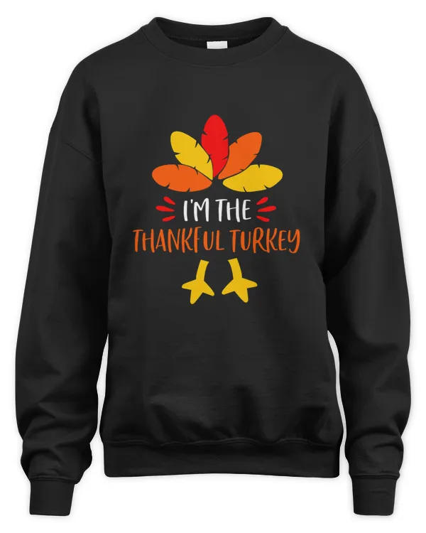 Thankful Turkey Family Shirts Matching Thanksgiving Pajamas T-Shirt