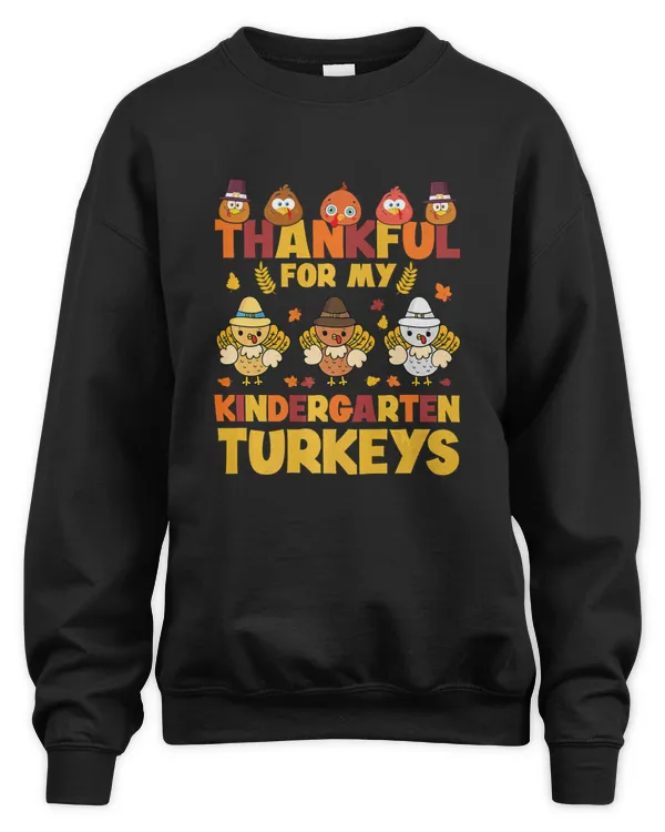 Thankful Turkey Kindergarten School Teacher Thanksgiving Premium T-Shirt