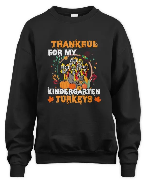 Thankful Turkey Kindergarten Teacher tee Thanksgiving Gift T-Shirt