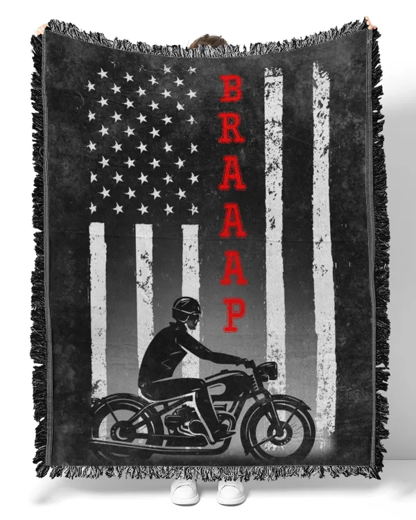 MOTORCYCLE AMERICAN FLAG BLACK