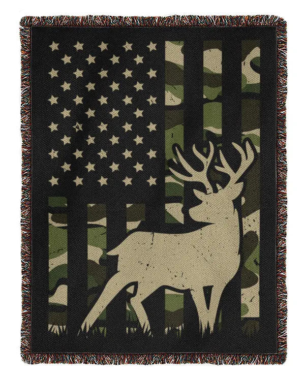 Deer Hunting With Military Flag