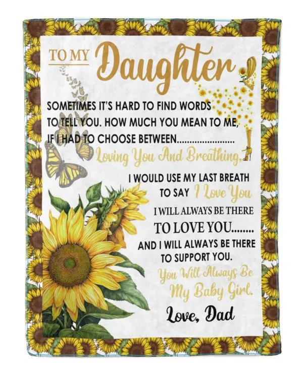 To My Daughter Love Dad Sun Flower