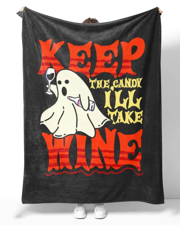 Funny Halloween Ghost Keep the Candy I'll Take Wine Sweatshirt