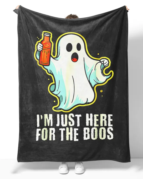 Funny Halloween I'm Just Here For The Boos Ghost Drinking Premium T-Shirt