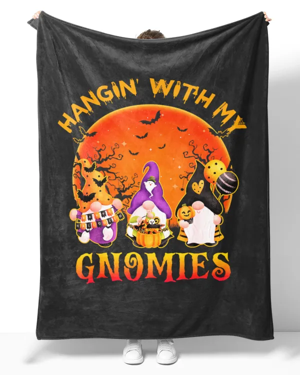 Hangin With My Gnomies Cute Halloween Pumpkin Gnomes Long Sleeve Tank tops Hoodies