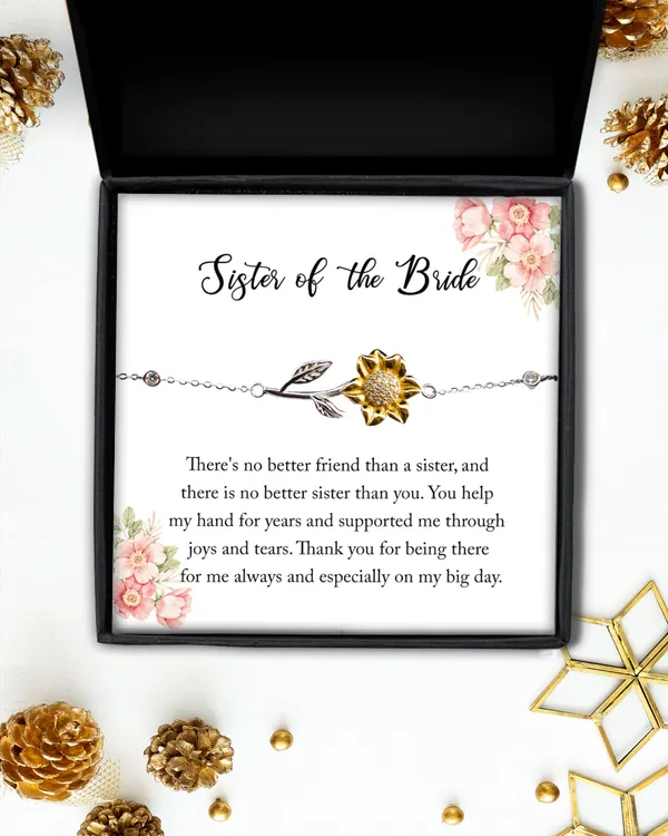 Bracelet for Sister of The Bride, Wedding Day Jewelry Gift Idea for Sister,  Wedding Day Sister Gift from Bride, To My Sister Gift from Sister