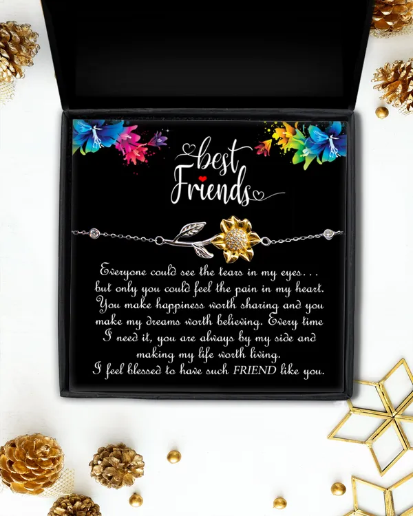 Best Friend Gift, Bracelet for Best Friend, Sunflower Bracelet for Valentines from Soul Sister, Friendship Bracelets.
