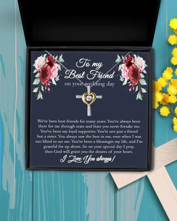 Best Friend Wedding Necklace, To My Best Friend On Your Wedding Day, Sentimental Wedding Gift Best Friend Female
