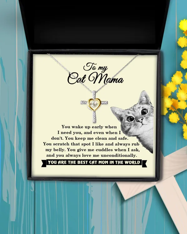 To My Cat Mama Necklace, Cat Mom Jewelry, Gift for Cat Lover Female, Cat Mama Necklace,  Mom Gift from The Cat, New Cat Mom Gift Idea