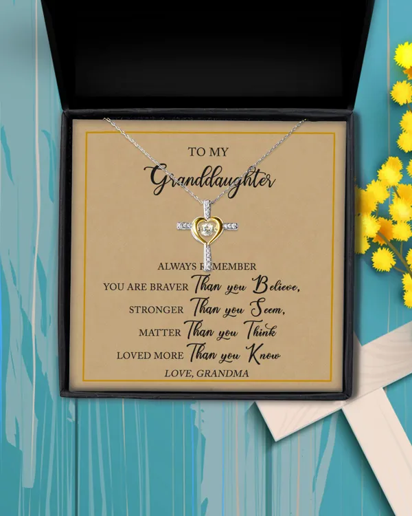 Valentine Day Gift for Granddaughter, To My Granddaughter Necklace Gift from Grandma, Birthday Granddaughter Gift, Jewelry Granddaughter Gift Ideas
