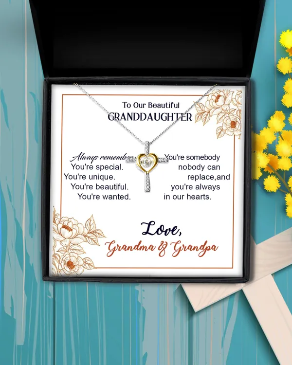 To Our Granddaughter Gift Necklace, Jewelry for Granddaughter from Grandpa and Grandma, Christmas Gift for Granddaughter