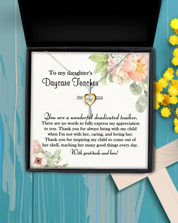 To My Daughter's Daycare Teacher Gift, Daycare Teacher  Appreciation Gift,  Pre-school Teacher Gift Necklace, Thank You Gift.