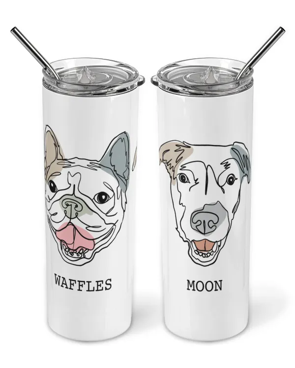 Custom Pet Line Art Style Tumbler