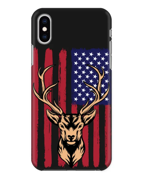 Deer Head Vintage US Flag