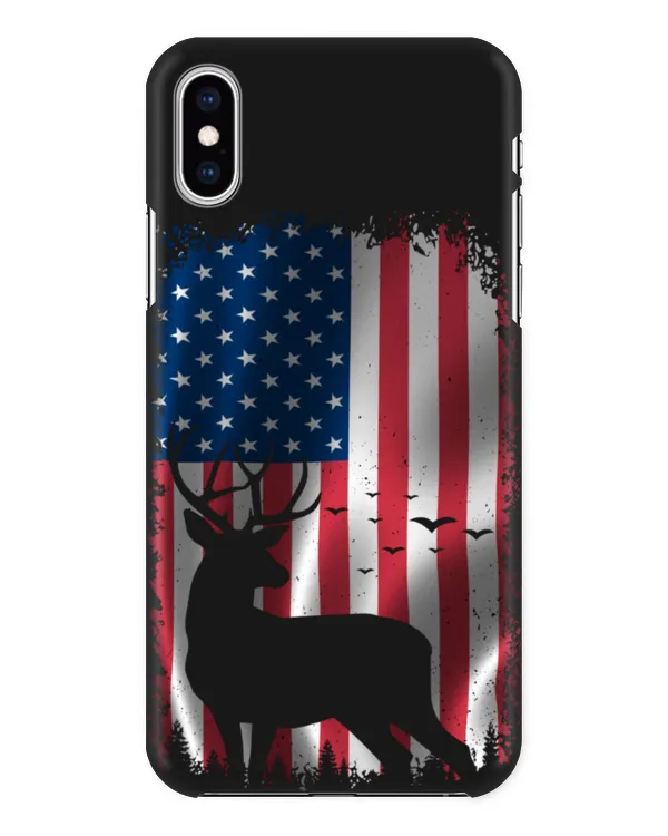 Vintage US Flag Deer Hunting