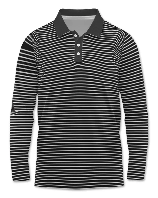 AOP Men's Long Sleeve Polo Shirt