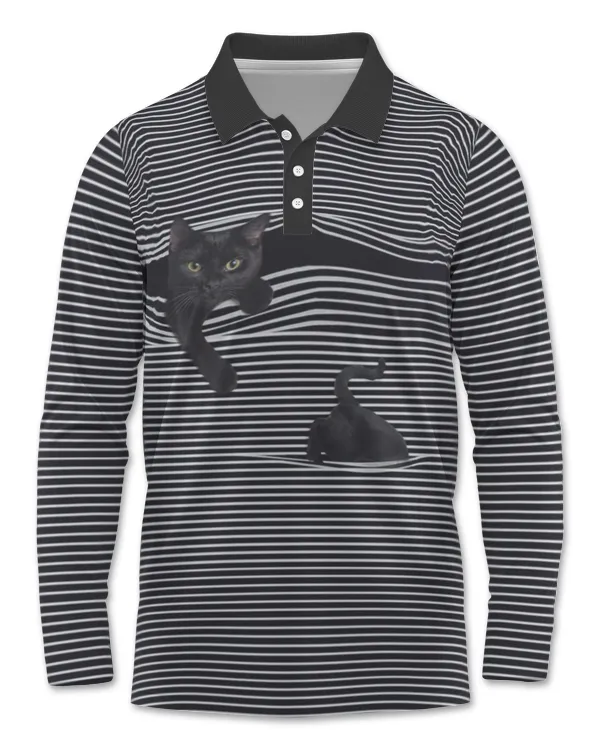 AOP Men's Long Sleeve Polo Shirt