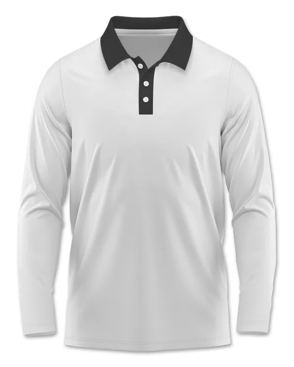 AOP Men's Long Sleeve Polo Shirt