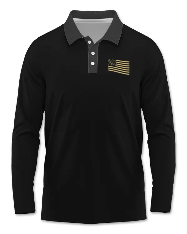 AOP Men's Long Sleeve Polo Shirt