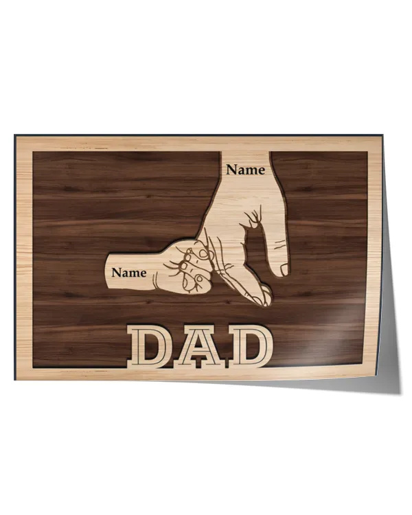 Dad Daddy Grandpa Papa Holding Kid's Hands Personalized Poster, Gift For Dad