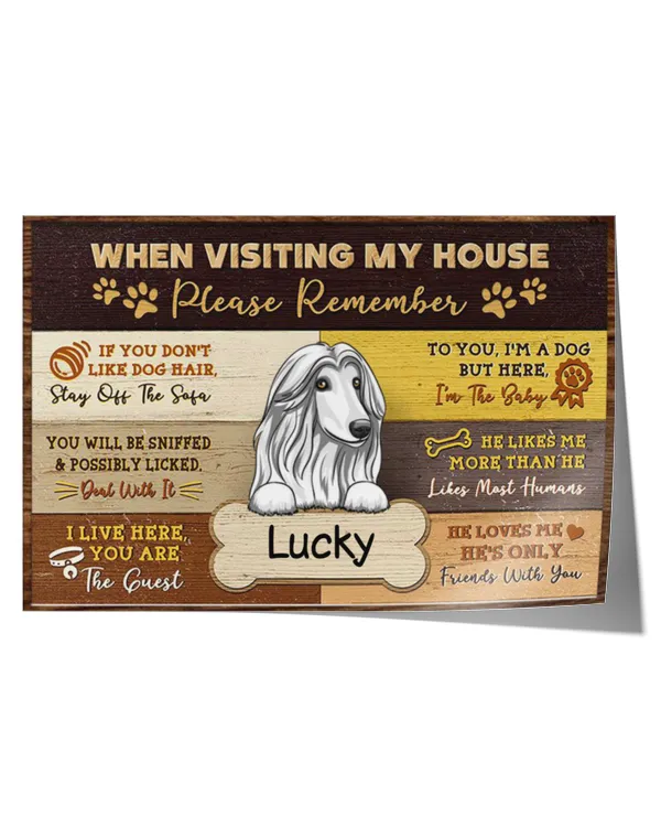 Dog When Visiting Custom Poster, Dog Owner Gift, Dog Lover Decor, Dog Dad Mom Wall Decor