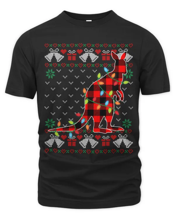 Kangaroo Lover Funny Xmas Lights Ugly Christmas Sweater