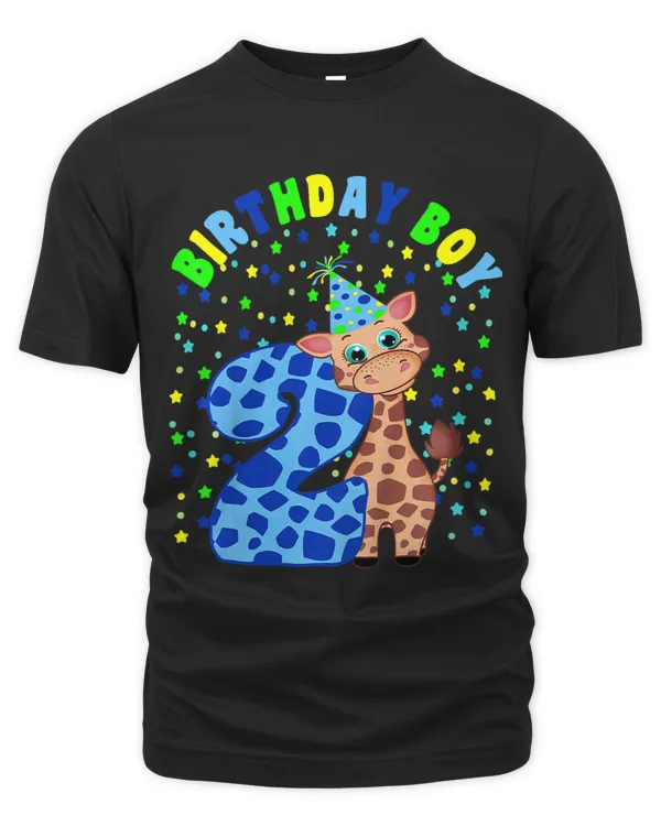 Kids Birthday Boy 2 Year Old 2nd Birthday Giraffe Gift For Boys