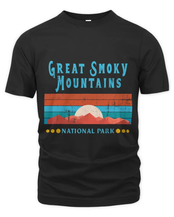 National Park Great Smoky Mountains Tshirt Retro Sun Sunset