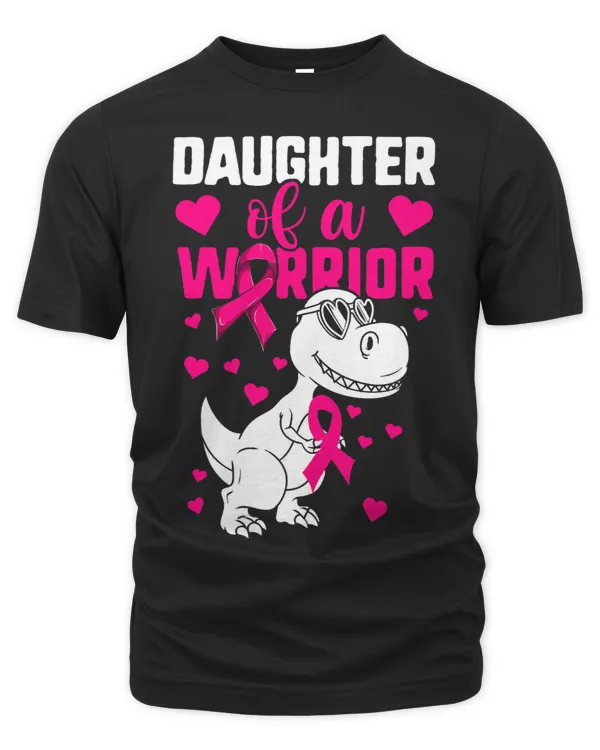 Breast Cancer Mom Shirt Daughter Of A Warrior Dinosaur