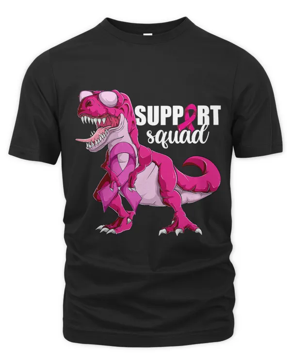 Breast Cancer Shirts For Kids Boys Support Squad Dinosaur