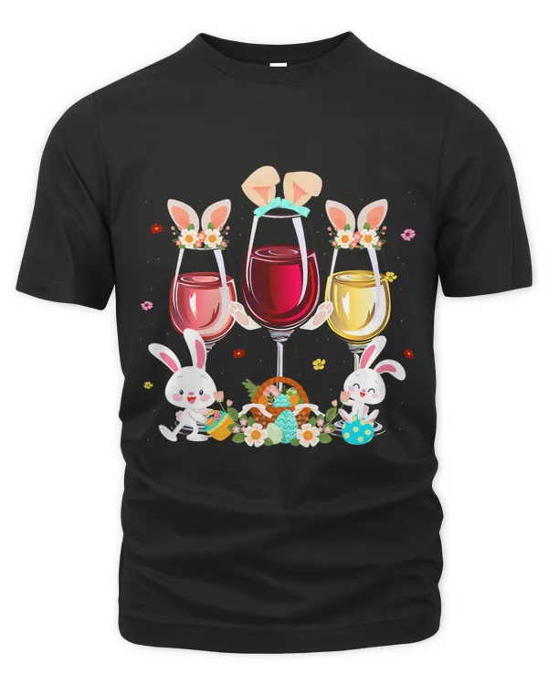 Floral Wine Glasses Easter Bunny Rabbit Alcohol Egg Women