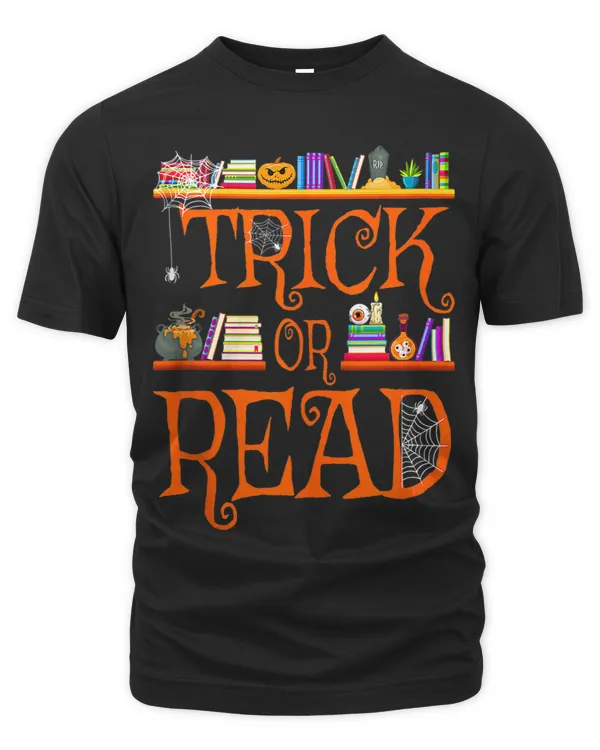 Trick or Read Library Pumpkin Halloween Librarian Book Lover
