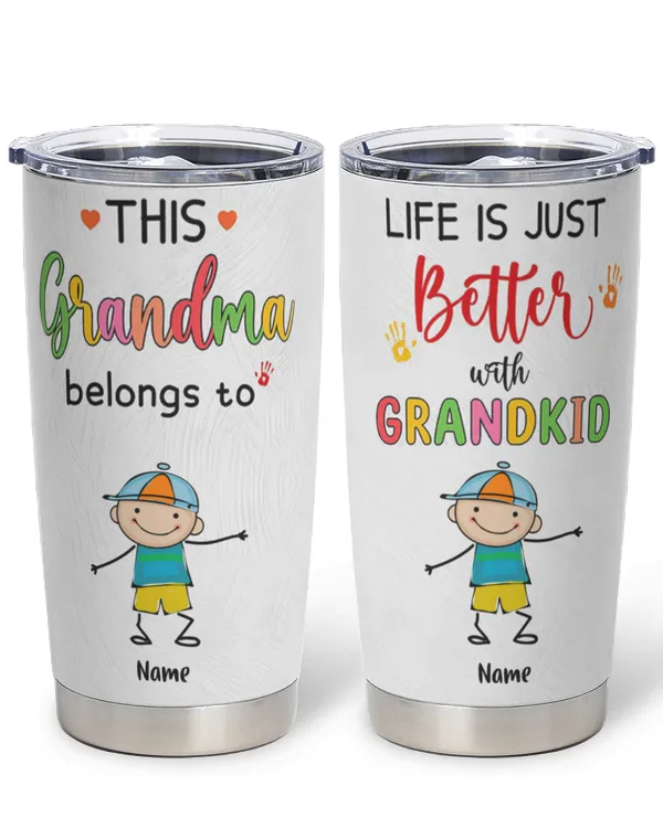 Life Is Just Better With Grandkids Steel Tumbler, This Grandma Belongs To Tumbler, Gift for Grandma
