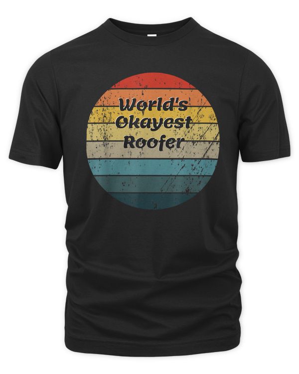 World's Okayest Roofer Vintage Sunset 60s 70s T-Shirt