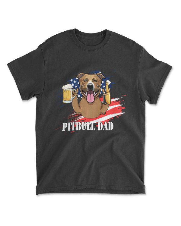 Pitbull Dad - Funny Dog Lover Beer Drinking M