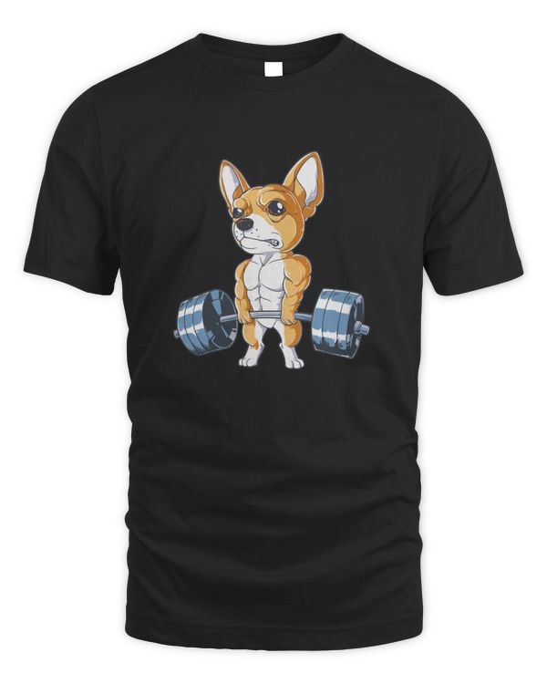 Chihuahua Working Out  Funny Chihuahua Fitness  gym  installing muscles  Illustrations5187 T-Shirt