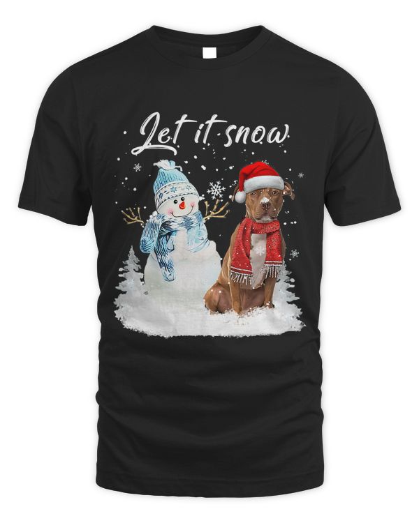 Pitbull Santa Dog Christmas Snowman Xmas Pajama 310