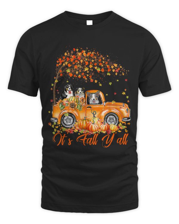 Its Fall Yall Australian Shepherd Riding Truck Pumpkin125