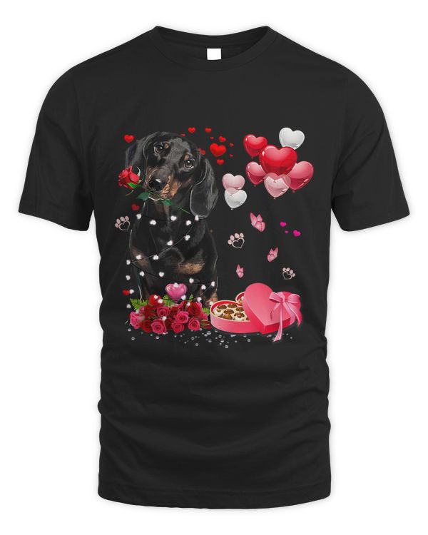 Funny Dachshund Rose Heart Happy Valentine Day Dog Mom