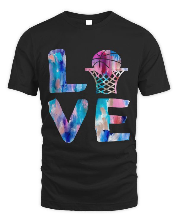 Tie Dye Valentines Day Hearts Basketball Lover Sports Player
