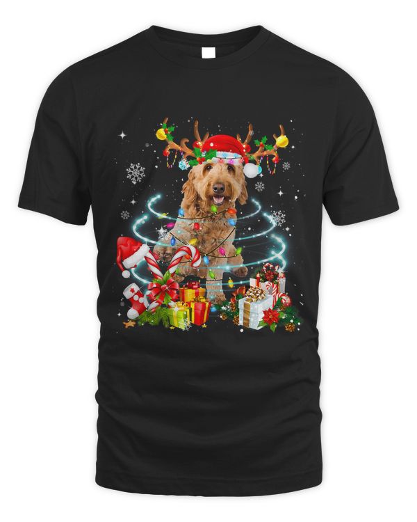 Goldendoodle Reindeer Christmas Tree Lights Pajama Dog Xmas 197