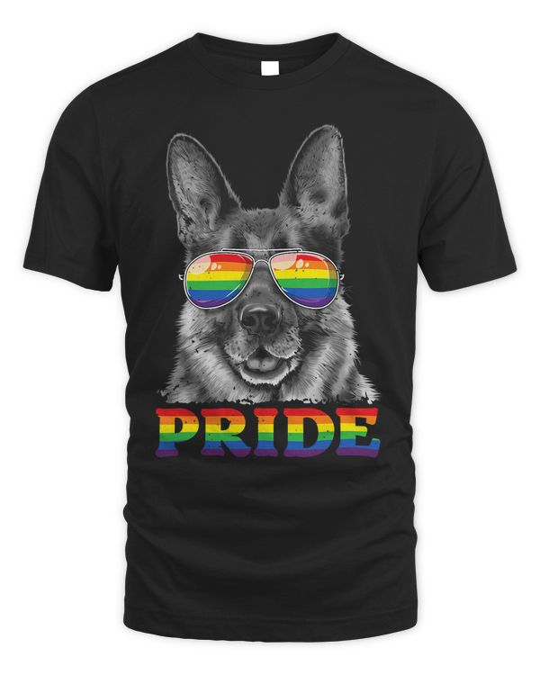 German Shepherd Gay Pride LGBT Rainbow Flag Sunglasses LGBTQ