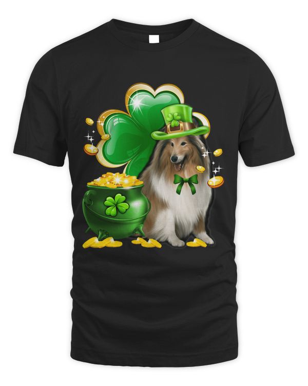 Rough Collie Dog Shamrock St Patricks Day Dog Irish Gift 1