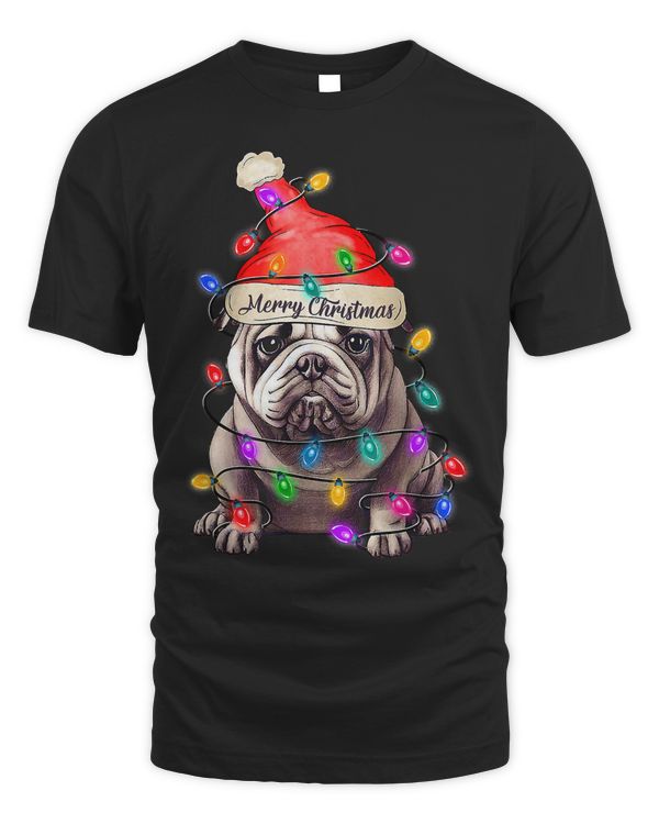 Bulldog Santa Christmas Tree Lights Xmas Boys Dog Dogmas183