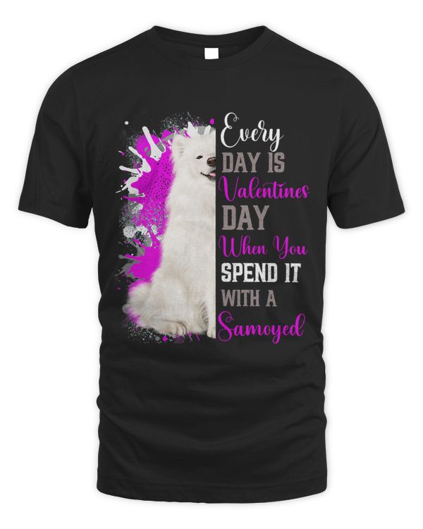 Funny Valentines Day Samoyed Mom Mother Dog Doggie Pink