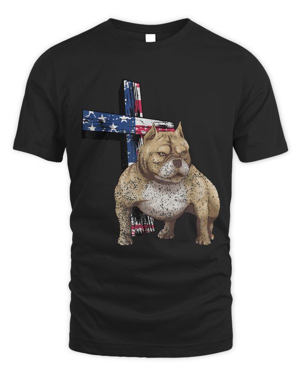 American Bulldog Dog From God Jesus Cross with Pitbull