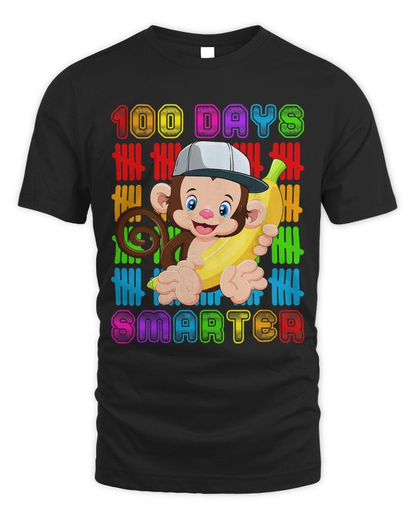 100 days smarter Happy 100th day of school Monkey Student