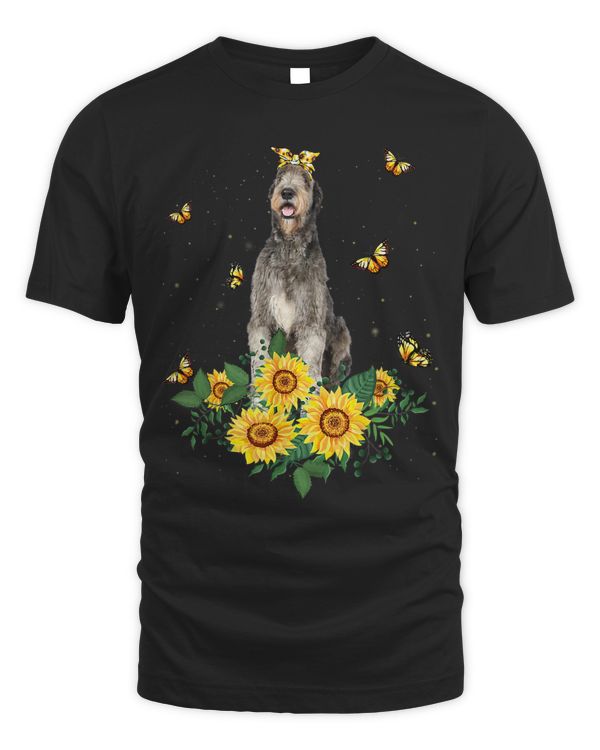 Girls Women Mom Irish Wolfhound Dog Sunflower